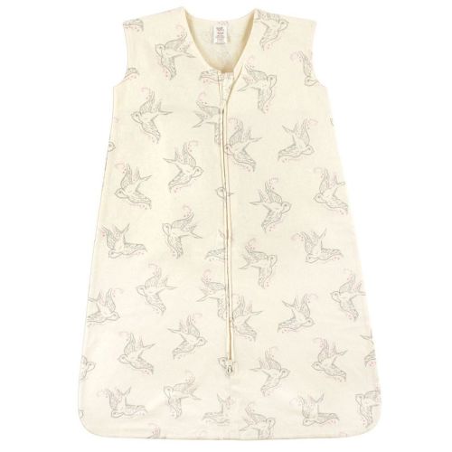 Touched by Nature Baby Girls Organic Cotton Sleeveless Wearable Sleeping Bag, Sack, Blanket, Bird, 0-6 Months