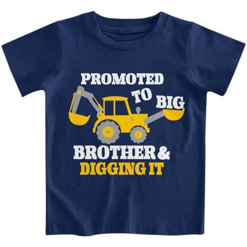 Funnycokid Big Brother T Shirt for Toddler Boys Big Bro T-Shirt Pregnancy Announcement Short Sleeve Clothes 1-6 Years