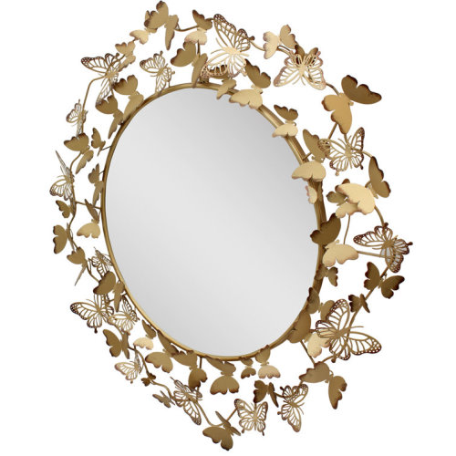 Elleanora Round Wall Mirror with Hooks