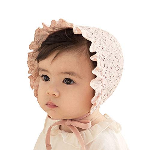 Baby Girl Toddlers Breathable Lacy Bonnet Eyelet Cotton Adjustable Sun Protection Hat