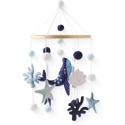 Baby Bed Mobile Baby Wind Chime Sea Creatures, Whale Mobile Wind Chime, Baby Bed Hanging Game Mobile for Children's Room Children's Bed Decor