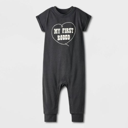 Baby Girls' My First Rodeo Romper - Cat & Jack™ Gray 6-9m