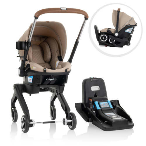 Shyft DualRide Infant Car Seat Stroller Combo with Carryall Storage and Green & Gentle Fabric (Topaz)