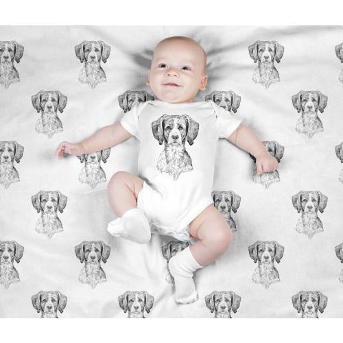 Brittany Spaniel Baby Blanket, Brittany Dog Swaddle Blanket Set, Newborn Photo Prop, Cute Dog Swaddle Set for Boy, Girl, Baby Shower Gift
