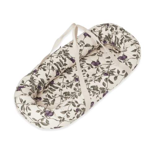 Plum satin quilted baby nest from Garbo&Friends - NordicNest.com