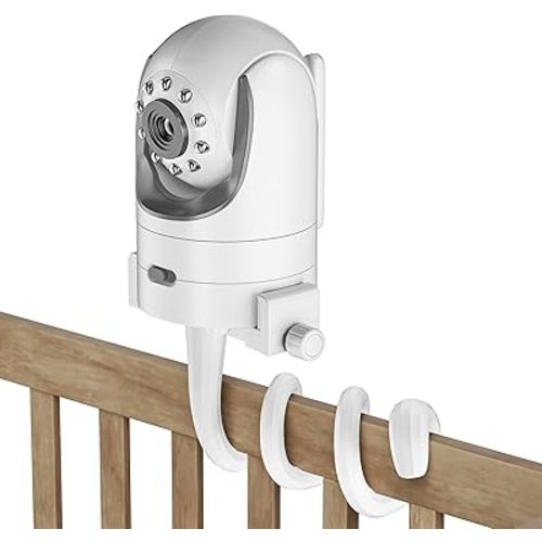 A2C Universal Baby Monitor Mount Camera Shelf Compatible with Infant Optics DXR 8 & DXR-8 Pro and Most Other Baby Monitors, Cribs, Cots, Shelves & Furniture – White