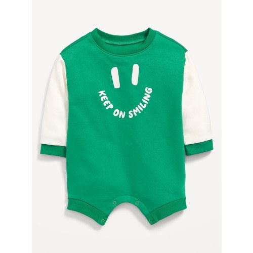 Unisex Long-Sleeve Graphic Sweatshirt Romper for Baby
