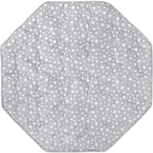 Octagon Playpen Mat Grey, Non Slip 8 Panel Playpen Mattress Mat Fits Regalo Extra Large Play Yard and hiccapop XL 69" Baby Playpen, Grey Star Octagon Playard Pad