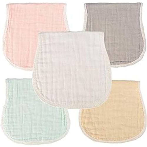 MUKIN Muslin Baby Burp Cloth Sets for Unisex. Perfect for Newborn Baby Burping Cloths/Burp Bibs. Rags for Boys and Girls (Multicolored)