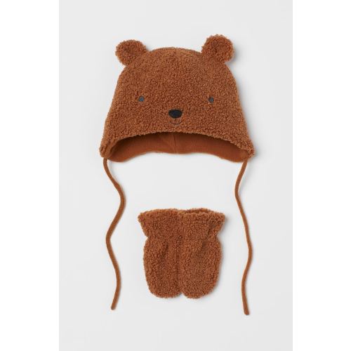 2-piece Faux Shearling Set - Brown - Kids | H&M US