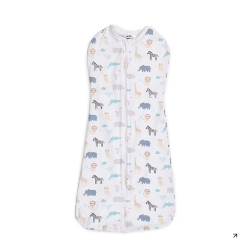 2 Pack Organic Cotton Swaddle Pouches - Safari