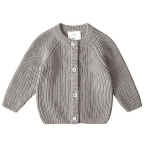 Stellou & Friends 100% Cotton Chunky Ribbed Knitted Cardigan For Boys & Girls Ages 0-6 Years