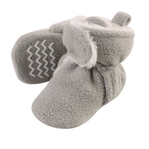 Hudson Baby Baby And Toddler Cozy Fleece And Faux Shearling Booties, Neutral Gray, 0-6 Months