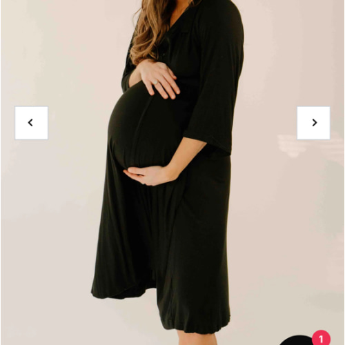 Lila Labor & Postpartum Gown in Black