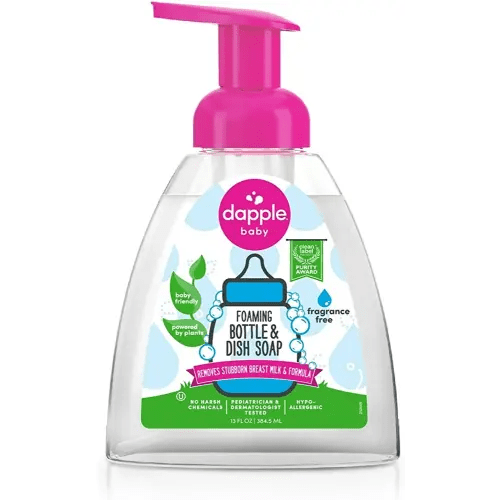 Dapple Foaming Dish Soap, Hypoallergenic for Sensitive Skin, Powered by Plants, Fragrance Free 13 Fl Oz (Pack of 1)