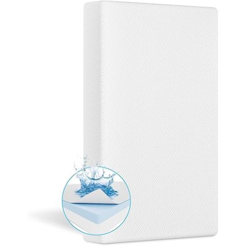 Pack and Play Mattress 38"x26", Pack N Play Mattresses for Playpens, Dual-Layer Mini Crib Mattress with Waterproof Washable Breathable Cover for Infants and Toddlers
