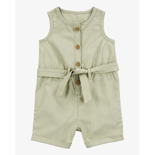 Baby Sleeveless Canvas Romper - Olive - Carter's | Carter's
