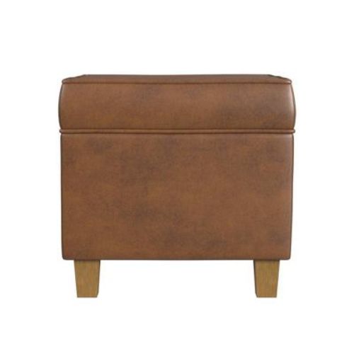 Cole Classics Square Storage Ottoman With Lift Off Top Brown - Homepop