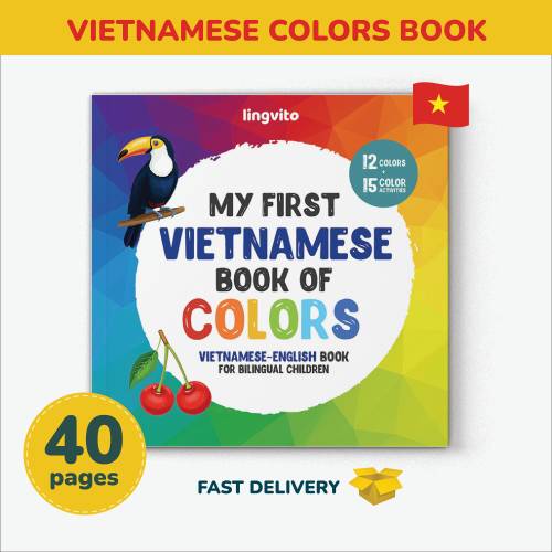 Vietnamese Colors Book for kids Vietnamese language Vietnamese English bilingual learn Vietnamese teacher preschool first words seller gift