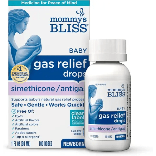 Mommy's Bliss Gas Relief Drops Bottle, Simethicone Drops for Infants, Relieves Stomach Discomfort, Safe & Gentle, Ginger Flavor, 1 Fl Oz (Pack of 1)
