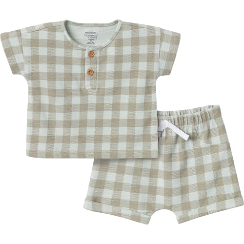 Modern Moments by Gerber Baby Boys 2-piece Short-sleeve Henley Shirt and Short Set