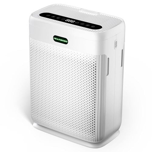Smart Air Purifiers for Home Large Room up to 2250sq.ft, PM2.5 Air Quality Display, H13 HEPA Air Purifier for Home Pets,Hearbobo HEPA Double-Sided 8X Filters, Auto Mode Air Cleaner with Aromatherapy