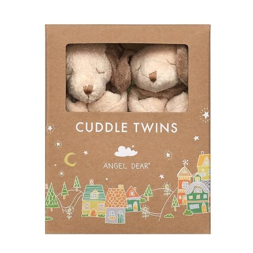 Angel Dear - Light Brown Puppy, Cuddle Twins Blankie Set