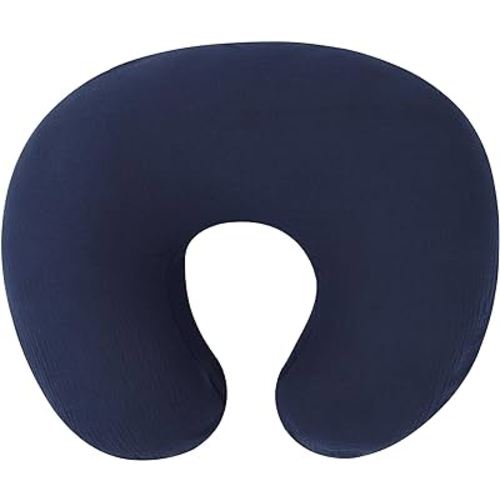 Onacosht Muslin Nursing Pillow Cover Soft 100% Cotton Feeding Pillow Slipcover Fits Standard Infant Nursing Pillow for Baby Boy and Girl, Navy Blue