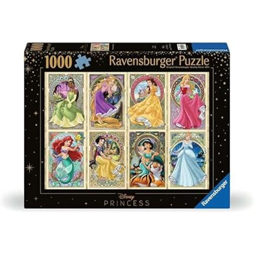 Ravensburger Disney Art Nouveau Princess 1000 Piece Jigsaw Puzzle for Adults - 12000497 - Handcrafted Tooling, Made in Germany, Every Piece Fits Together Perfectly