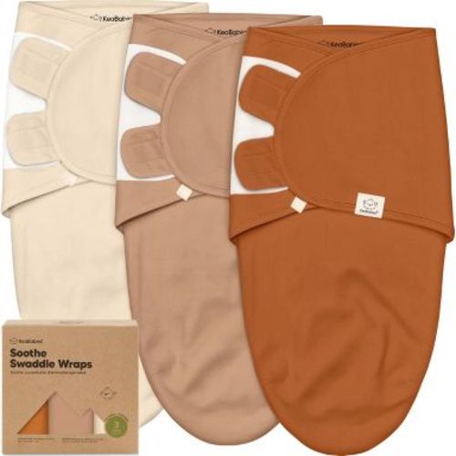 KeaBabies 3pk Organic Swaddle Sleep Sacks Baby, Premies Newborn Swaddles Wrap 0-3 Months, Soft Wearable Swaddle Blanket (Terracotta, OS)