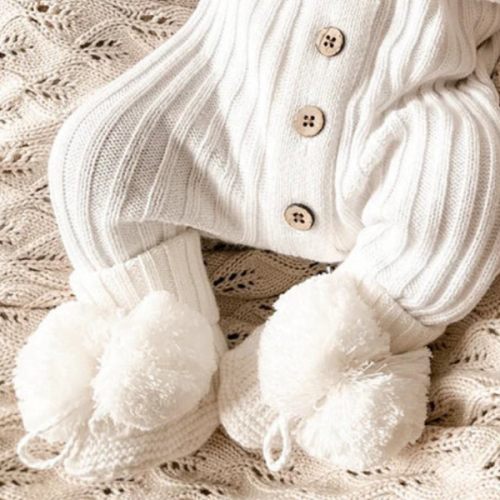 Little B's Pom Booties - Milk