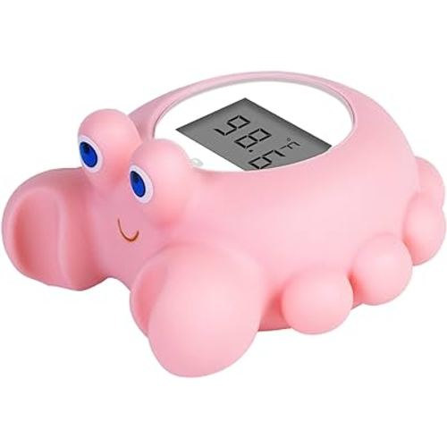 Baby Bath Thermometer Baby Safety, Digital Baby Bath Tub Thermometer with Temperature Alarm, Baby Water Thermometer & Room Thermometer, Baby Bath Thermometer Floating Toy for Infants, Newborn