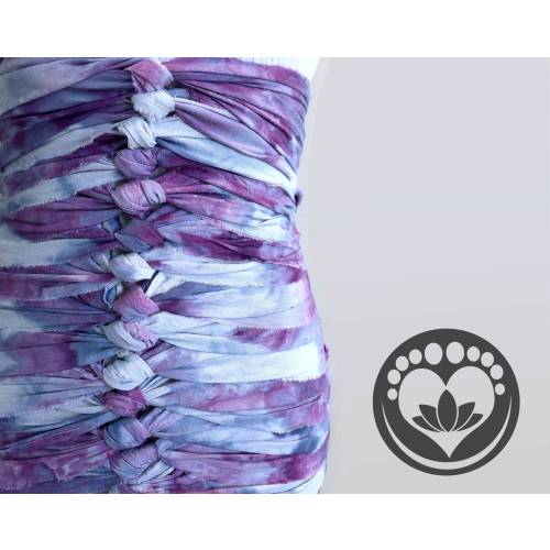 Lavandula Artisan Bengkung Belly Binding Wrap, 17yrd, premium cotton muslin, ice dyed shibori, postpartum binder, natural postnatal, nursing