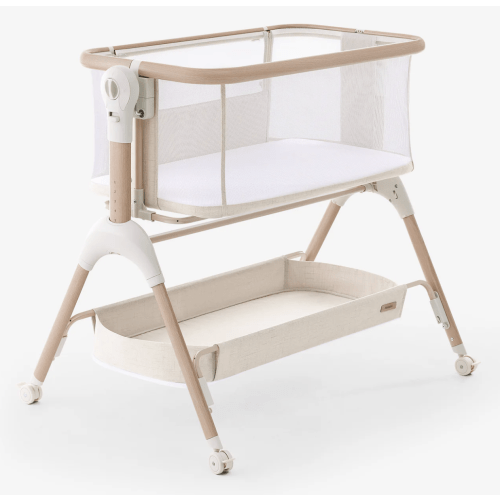 HARPPA Cuddly Signature | 3-in-1 Rocking Baby Bassinet & Bedside Sleeper with Anti-Reflux Mattress for Newborns | Attaches to Bed, Adjustable Height, Tool-Free Setup, Portable Wheels, CPSC Certified, Gentle Rocking Motion