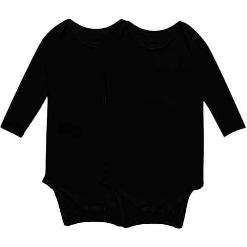 GUISBY Cotton Long Sleeve Baby Bodysuit Infant Pajamas for Boys Girls 2 Packs