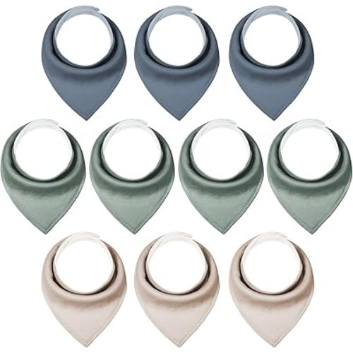 Yoofoss Baby Bibs 10 Pack Soft and Absorbent Baby Bandana Drool Bibs for Boys Girls