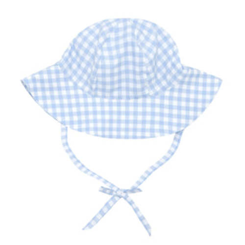 Minnow baby oasis blue gingham sun hat 0-6M