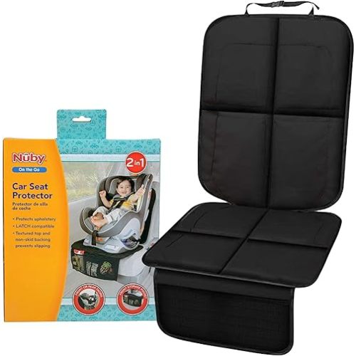 Nuby Deluxe Car Seat Protector, Black Mat for use Under Child's Car Seat