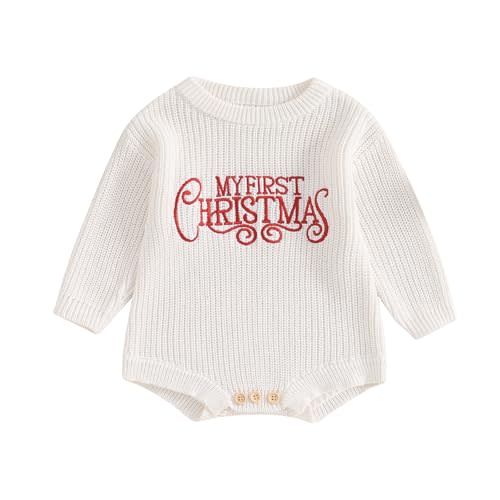 Adobabirl Baby Girl Boy Knitted Sweater Bubble Romper Long Sleeve Jumpsuit Festival Outfit Fall Winter Spring Clothes