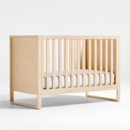 Gemini Light Ash Wood Convertible Baby Crib