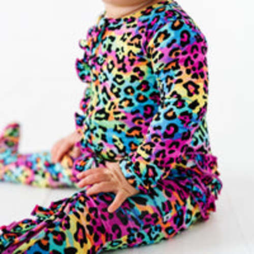 Roarin' Rainbow Ruffle Footie