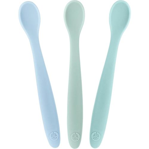 WeeSprout Silicone Baby Spoons - First Stage Infant Feeding Utensils With Soft-Tip, Bendable Kitchenware for Parent & Self-Feeding, Ultra-Durable, Dishwasher Safe, Travel Case, Set of 3
