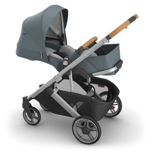 UPPAbaby Cruz V3 Stroller - Callum - Stone Blue | Silver Frame | Sand Leather