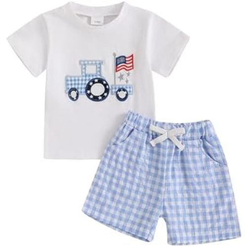 4th Of July Baby Boy Girl Outfit Toddler Truck Flag T Shirt Top Shorts Fourth Of July Outfits Cute Summer Clothes