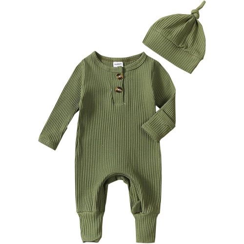Twopumpkin Newborn Outfits Baby Boy Girl Knit jumpsuit Romper Newborn Coming Home Outfit Infant Gender Neutral Clothes