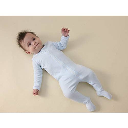 O2 BABY Baby Boys Girls Organic Cotton Zip-Front Sleeper Pajamas, Footed Sleep 'n Play