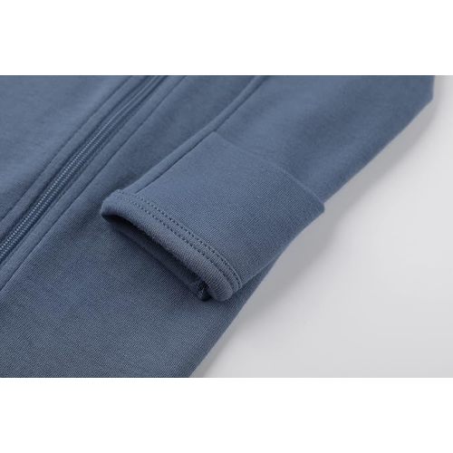 O2 BABY Baby Boys Girls Organic Cotton Zip-Front Sleeper Pajamas, Footed Sleep 'n Play