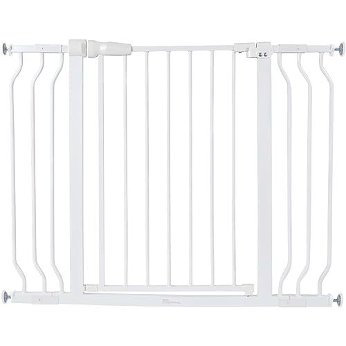 BalanceFrom Easy Walk-Thru Baby and Pet Safety Gate with Hold-Open and Auto-Close – Adjustable Steel Barrier for Stairs, Doorways, and Hallways,