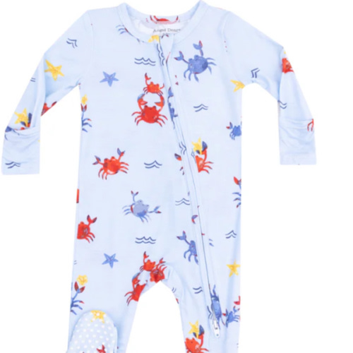 2 Way Zipper Footie - Crayon Crabs – Angel Dear