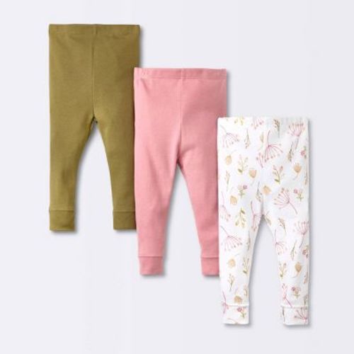 Baby Girls' 3pk Prairie Floral Pull-on Pants - Cloud Island™ Pink